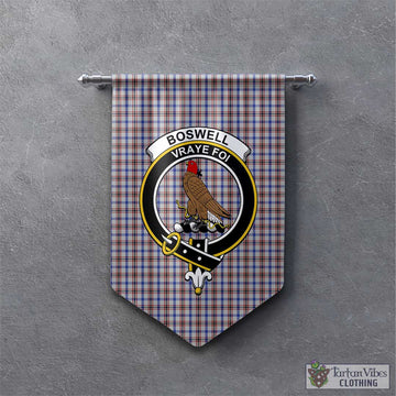 Boswell Tartan Gonfalon, Tartan Banner with Family Crest - Tartan Vibes Clothing