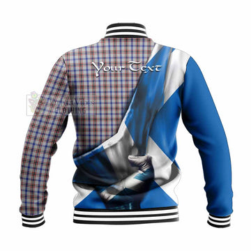 Boswell Tartan Baseball Jacket with Family Crest Scotland Patriotic Style - Tartan Vibes Clothing
