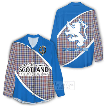 Boswell Family Crest Tartan Women's Casual Shirt Celebrate Saint Andrew's Day in Style - Tartan Vibes Clothing