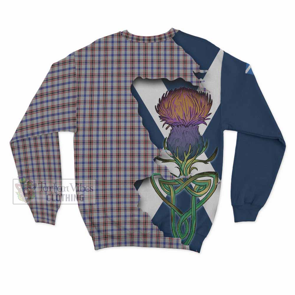 Tartan Vibes Clothing Boswell Tartan Family Crest Sweatshirt Scottish Thistle Celtic Inspired