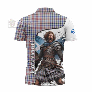 Boswell Crest Tartan Zipper Polo Shirt Inspired by the Freedom of Scottish Warrior - Tartan Vibes Clothing