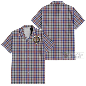Boswell Tartan Cotton Hawaiian Shirt with Family Crest - Tartan Vibes Clothing