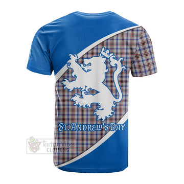 Tartan Vibes Clothing Boswell Family Crest Tartan Cotton T-shirt Celebrate Saint Andrew's Day in Style