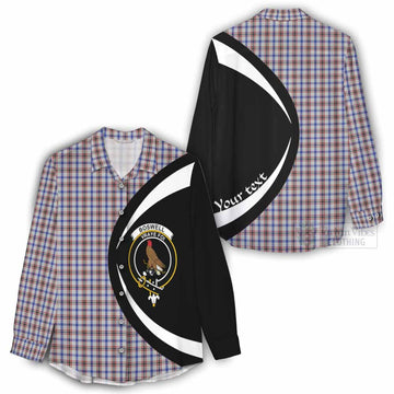 Boswell Tartan Women's Casual Shirt with Family Crest Circle Style - Tartan Vibes Clothing