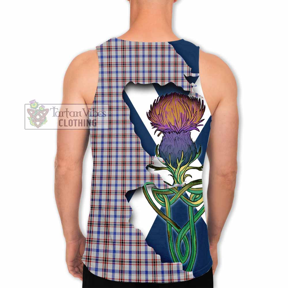 Tartan Vibes Clothing Boswell Tartan Family Crest Men's Tank Top Scottish Thistle Celtic Inspired