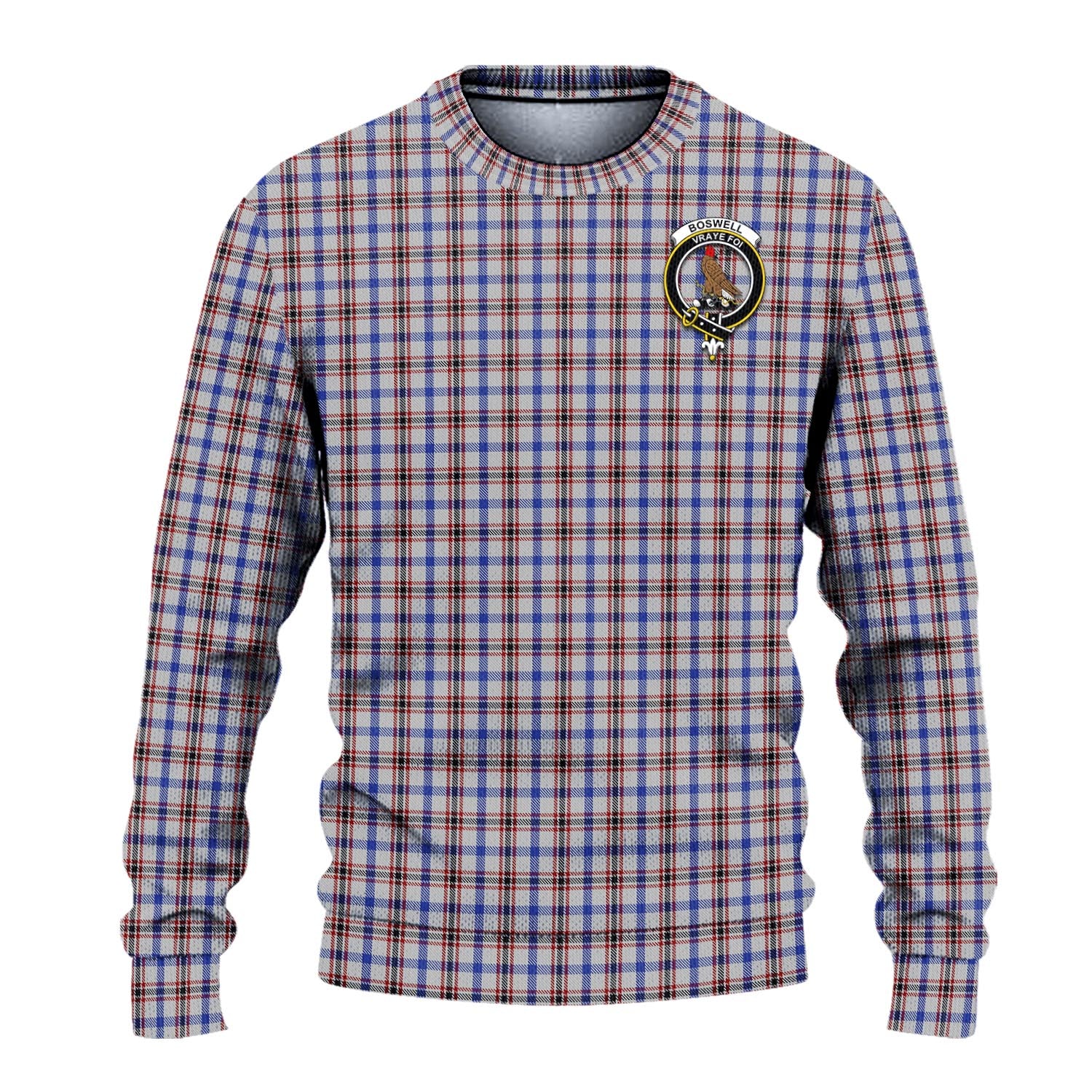 Boswell Tartan Ugly Sweater with Family Crest - Tartan Vibes Clothing