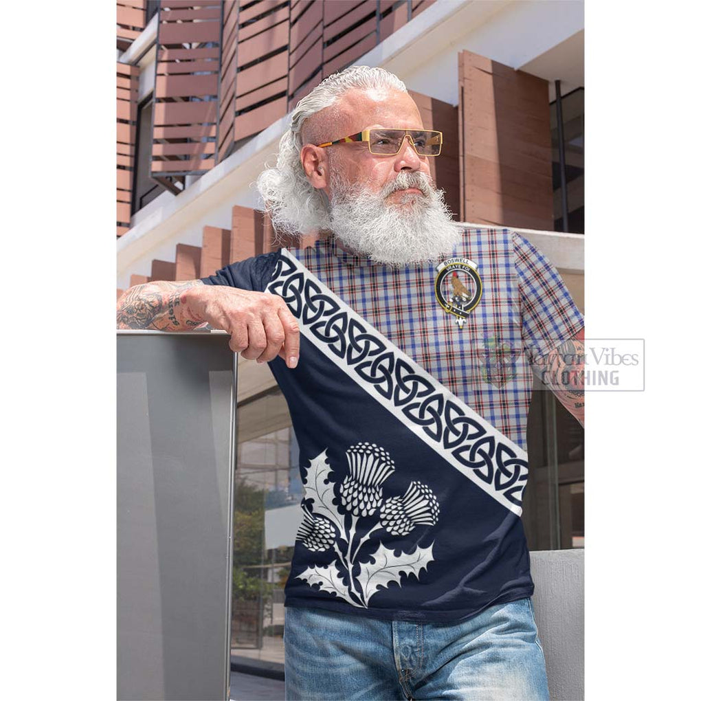 Boswell Tartan Cotton T-shirt Featuring Thistle and Scotland Map Men's Shirt - Tartan Vibes Clothing
