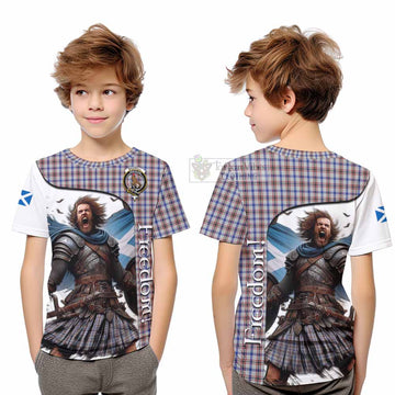 Boswell Crest Tartan Kid T-Shirt Inspired by the Freedom of Scottish Warrior - Tartan Vibes Clothing