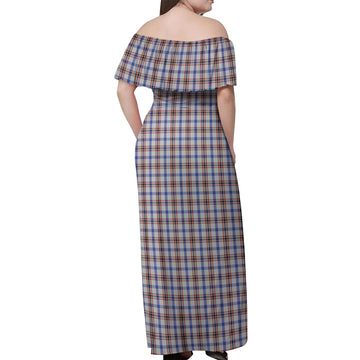 Boswell Tartan Off Shoulder Long Dress - Tartan Vibes Clothing