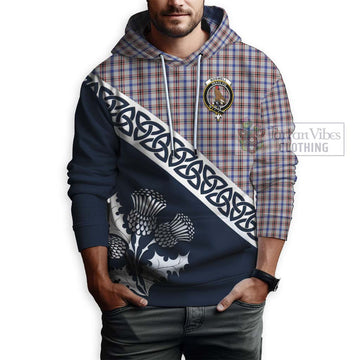 Boswell Tartan Hoodie Featuring Thistle and Scotland Map - Tartan Vibes Clothing