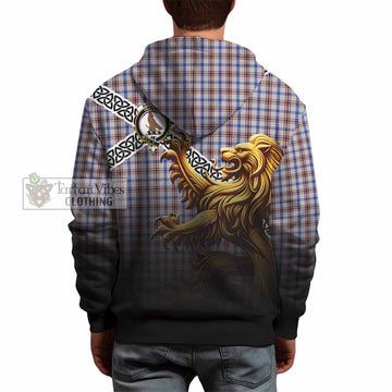 Boswell Crest Tartan Hoodie with Golden Lion Emblem Celtic Style - Tartan Vibes Clothing