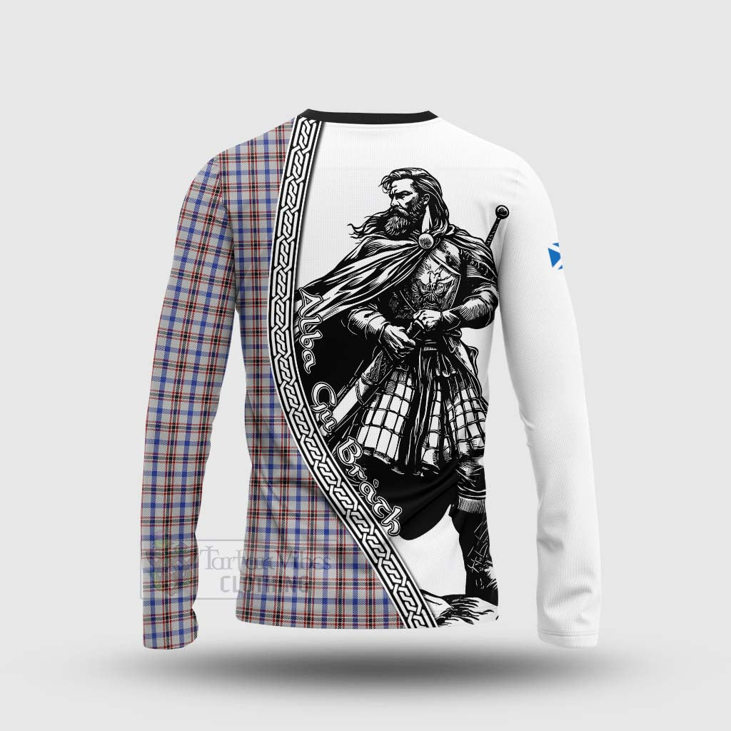 Boswell Tartan Clan Crest Long Sleeve T-Shirt with Highlander Warrior Celtic Style - Tartan Vibes Clothing