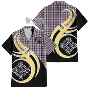 Boswell Tartan Hawaiian Shirt with Family Crest and Celtic Symbol Style - Tartan Vibes Clothing