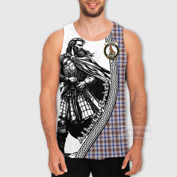 Boswell Tartan Clan Crest Men's Tank Top with Highlander Warrior Celtic Style - Tartan Vibes Clothing