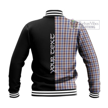 Boswell Tartan Baseball Jacket with Family Crest and Half Of Me Style - Tartan Vibes Clothing