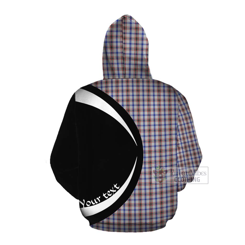 Boswell Tartan Cotton Hoodie with Family Crest Circle Style Pullover Hoodie - Tartan Vibes Clothing