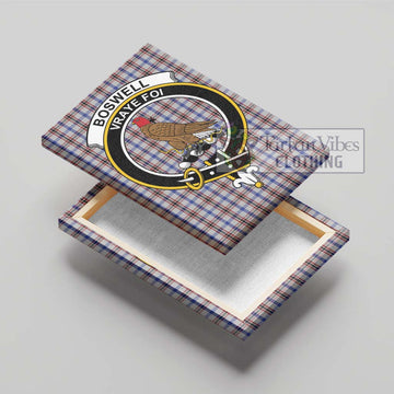 Boswell Tartan Canvas Print Wall Art with Family Crest