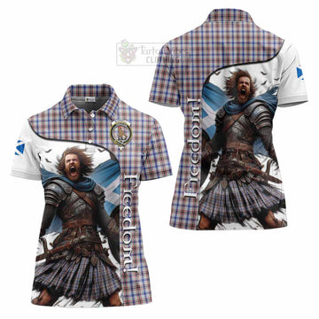 Boswell Crest Tartan Women's Polo Shirt Inspired by the Freedom of Scottish Warrior - Tartan Vibes Clothing