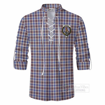 Boswell Tartan Ghillie Kilt Shirt with Family Crest DNA In Me Style - Tartan Vibes Clothing