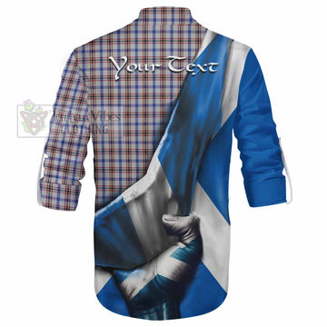 Boswell Tartan Ghillie Kilt Shirt with Family Crest Scotland Patriotic Style - Tartan Vibes Clothing