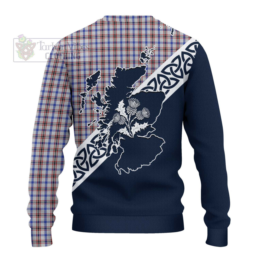 Boswell Tartan Ugly Sweater Featuring Thistle and Scotland Map - Tartan Vibes Clothing