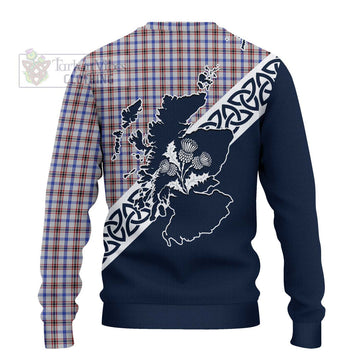 Boswell Tartan Ugly Sweater Featuring Thistle and Scotland Map - Tartan Vibes Clothing