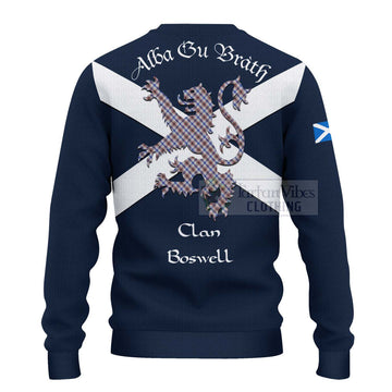 Boswell Tartan Lion Rampant Ugly Sweater Proudly Display Your Heritage with Alba Gu Brath and Clan Name - Tartan Vibes Clothing
