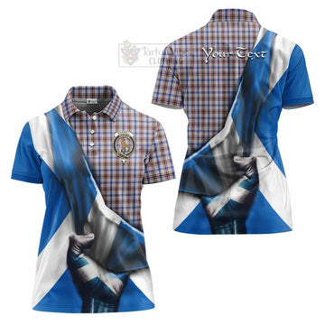 Boswell Tartan Women's Polo Shirt with Family Crest Scotland Patriotic Style - Tartan Vibes Clothing