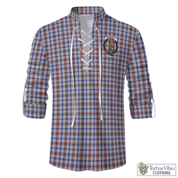 Boswell Tartan Men's Scottish Traditional Jacobite Ghillie Kilt Shirt with Family Crest - Tartan Vibes Clothing