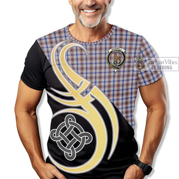 Boswell Tartan T-Shirt with Family Crest and Celtic Symbol Style - Tartan Vibes Clothing