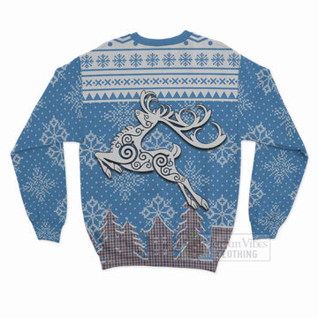 Boswell Clan Christmas Sweatshirt Celtic Reindeer Style - Tartan Vibes Clothing