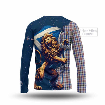 Boswell Tartan Family Crest Long Sleeve T-Shirt with Scottish Majestic Lion - Tartan Vibes Clothing