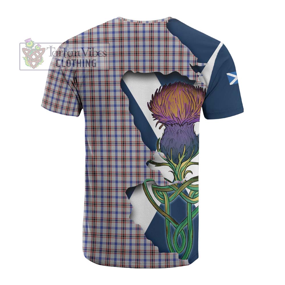 Tartan Vibes Clothing Boswell Tartan Family Crest Cotton T-shirt Scottish Thistle Celtic Inspired