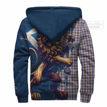Boswell Tartan Family Crest Sherpa Hoodie with Scottish Majestic Lion - Tartan Vibes Clothing