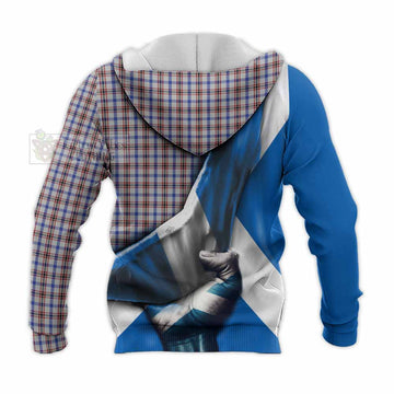 Boswell Tartan Knitted Hoodie with Family Crest Scotland Patriotic Style - Tartan Vibes Clothing