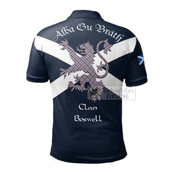 Boswell Tartan Lion Rampant Polo Shirt Proudly Display Your Heritage with Alba Gu Brath and Clan Name - Tartan Vibes Clothing
