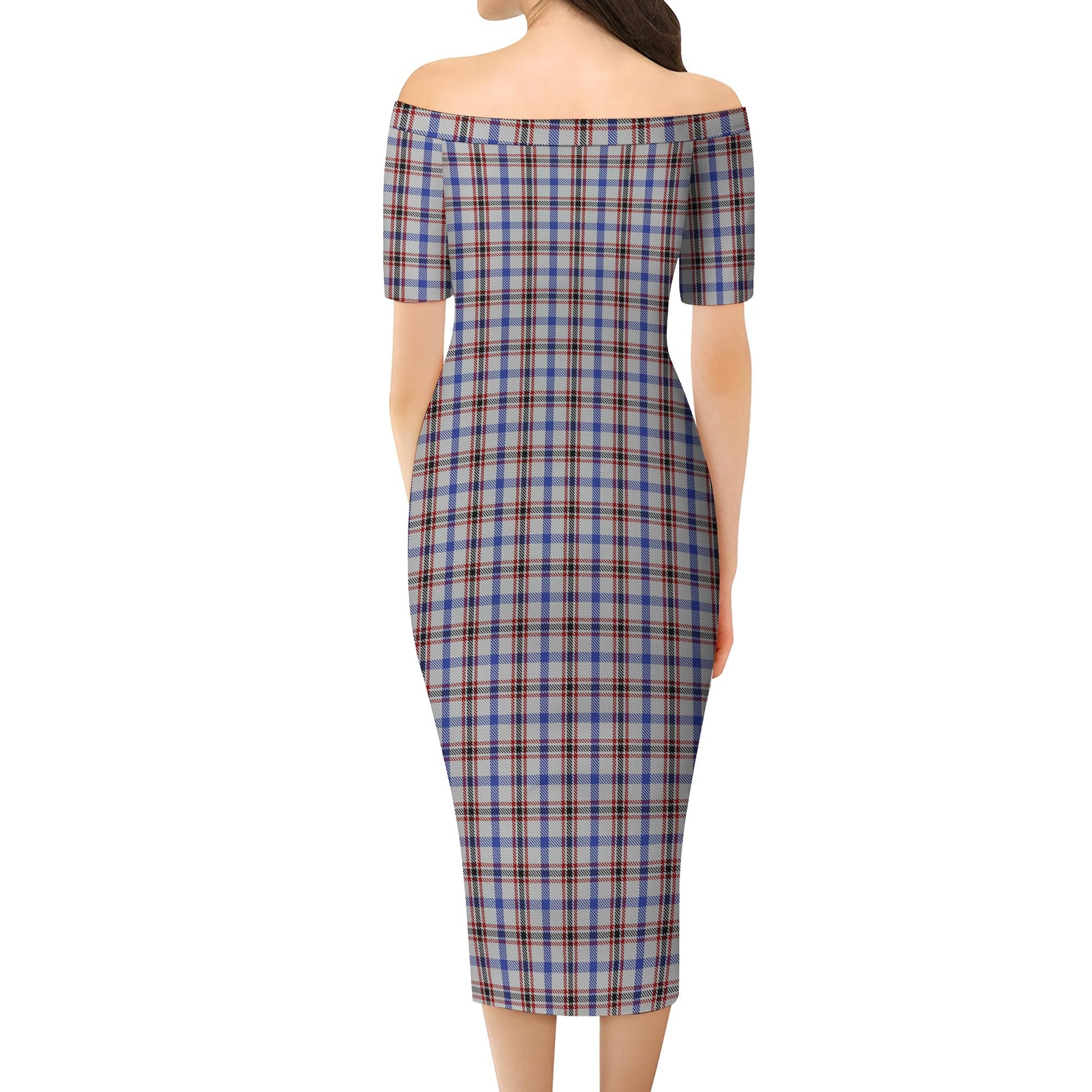 Boswell Tartan Off Shoulder Lady Dress - Tartan Vibes Clothing