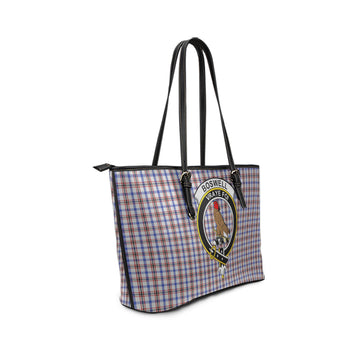Boswell Tartan Leather Tote Bag with Family Crest - Tartan Vibes Clothing