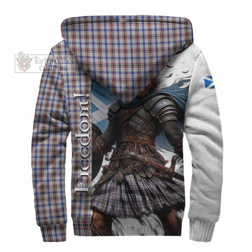 Boswell Crest Tartan Sherpa Hoodie Inspired by the Freedom of Scottish Warrior - Tartan Vibes Clothing