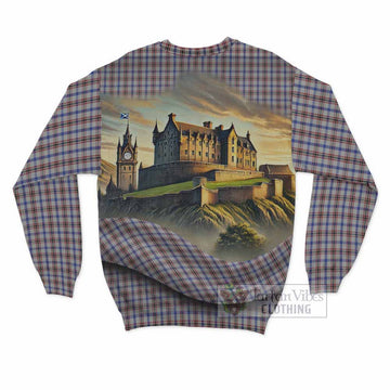 Boswell Tartan Family Crest Sweatshirt with Scottish Ancient Castle Style - Tartan Vibes Clothing