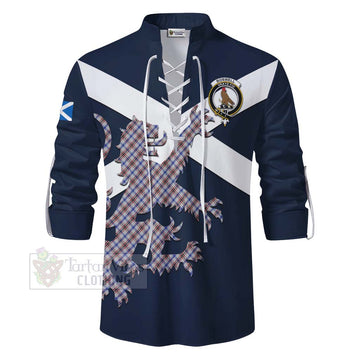 Boswell Tartan Lion Rampant Ghillie Kilt Shirt Proudly Display Your Heritage with Alba Gu Brath and Clan Name - Tartan Vibes Clothing