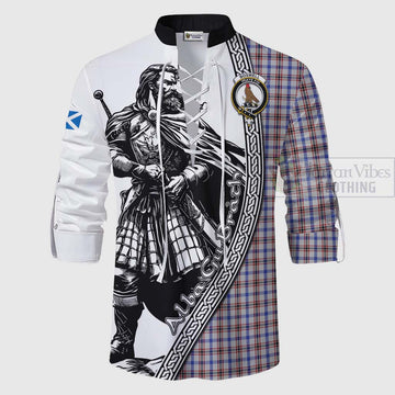 Boswell Tartan Clan Crest Ghillie Kilt Shirt with Highlander Warrior Celtic Style - Tartan Vibes Clothing