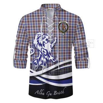 Boswell Tartan Ghillie Kilt Shirt with Alba Gu Brath Regal Lion Emblem - Tartan Vibes Clothing