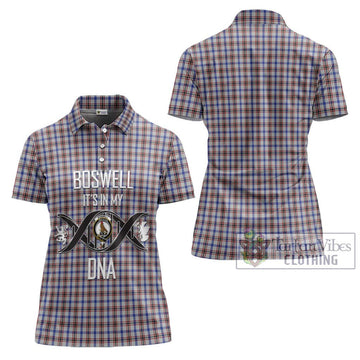 Boswell Tartan Women's Polo Shirt with Family Crest DNA In Me Style - Tartan Vibes Clothing