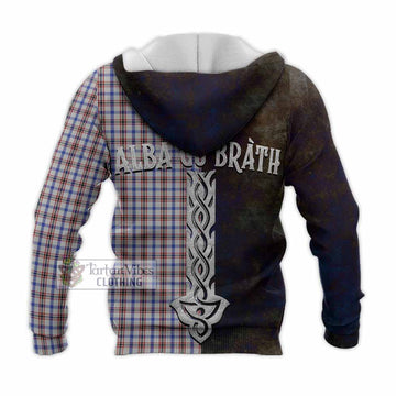 Boswell Tartan Family Crest Knitted Hoodie Alba Gu Brath Be Brave Lion Ancient Style