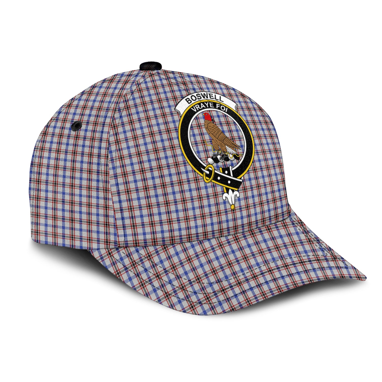 Boswell Tartan Classic Cap with Family Crest - Tartanvibesclothing