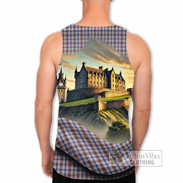 Boswell Tartan Family Crest Men's Tank Top with Scottish Ancient Castle Style - Tartan Vibes Clothing