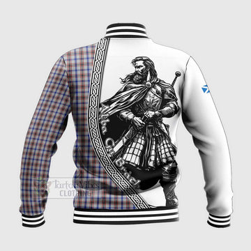 Boswell Tartan Clan Crest Baseball Jacket with Highlander Warrior Celtic Style - Tartan Vibes Clothing
