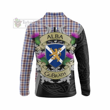 Boswell Tartan Family Crest Long Sleeve Polo Shirt Lion Rampant Royal Thistle Shield Celtic Inspired - Tartan Vibes Clothing