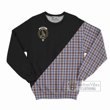 Boswell Tartan Sweatshirt with Family Crest and Military Logo Style - Tartan Vibes Clothing
